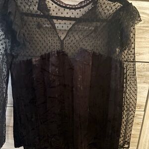 Elegant Black Lace Women's Top